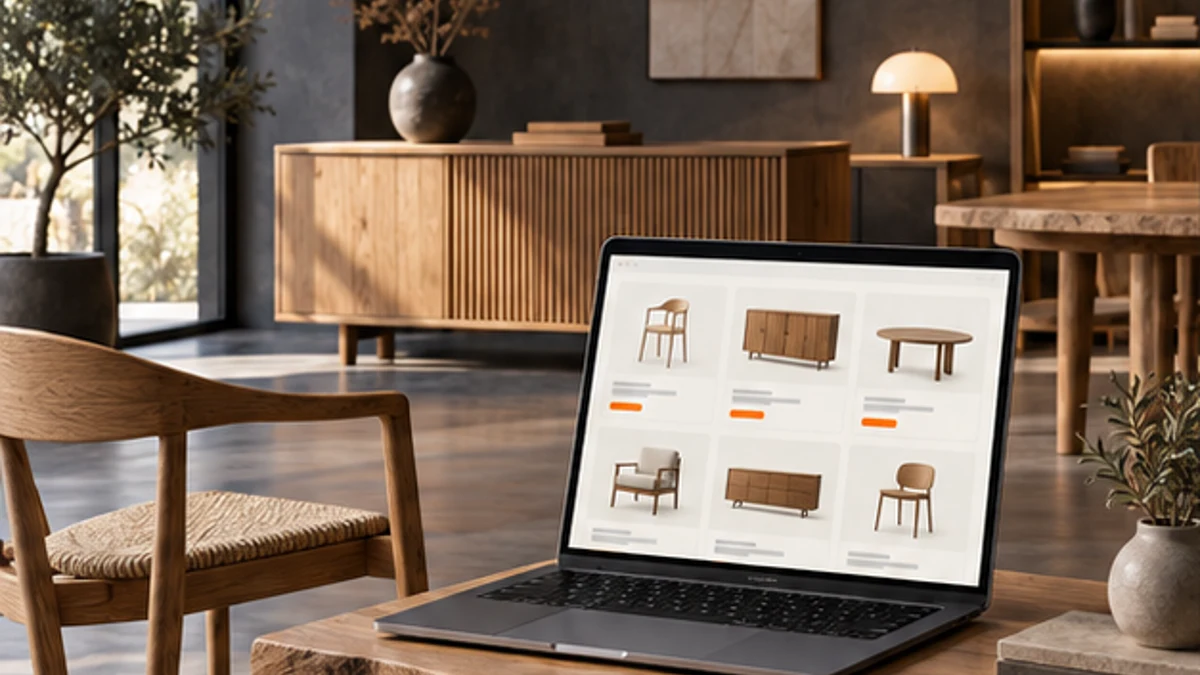 Illustration de conception d’un catalogue produits en ligne