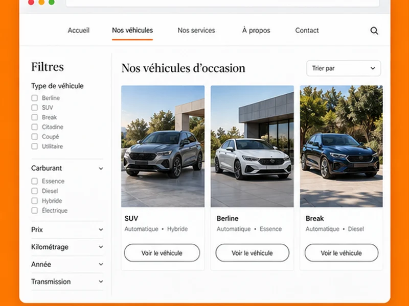 Exemple illustratif de site pour Automobile : vos véhicules
