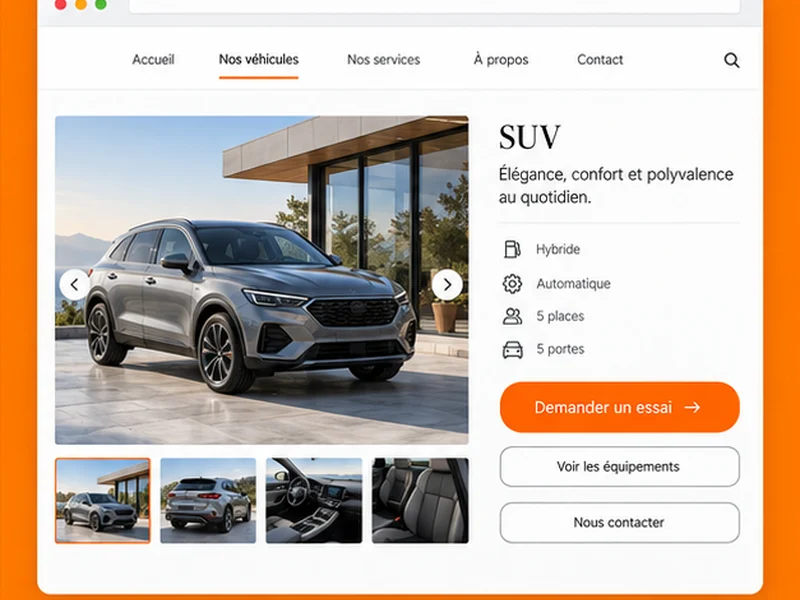Exemple illustratif de site pour Automobile : vos opportunités