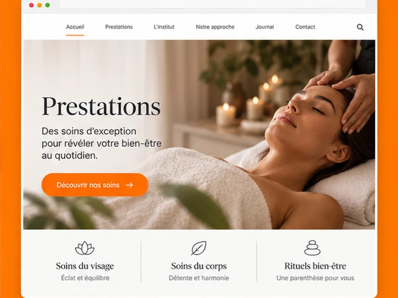 Exemple illustratif de site pour Beauté/Bien-être et Santé : vos prestations