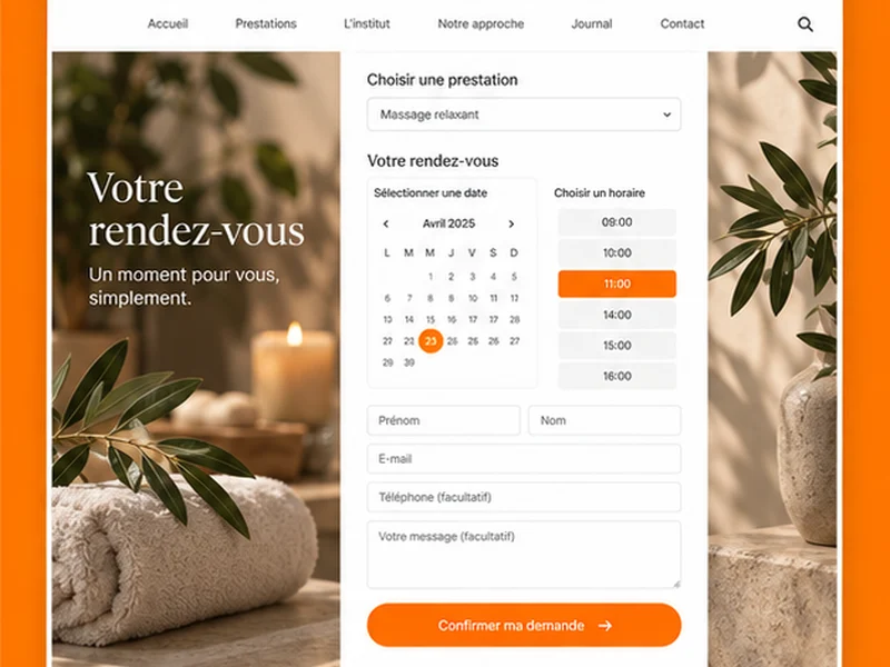 Exemple illustratif de site pour Beauté/Bien-être et Santé : votre visibilité