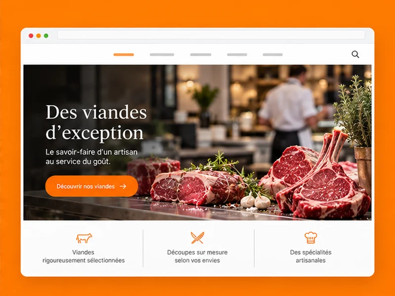 Exemple illustratif de site pour Bouchers : vos produits
