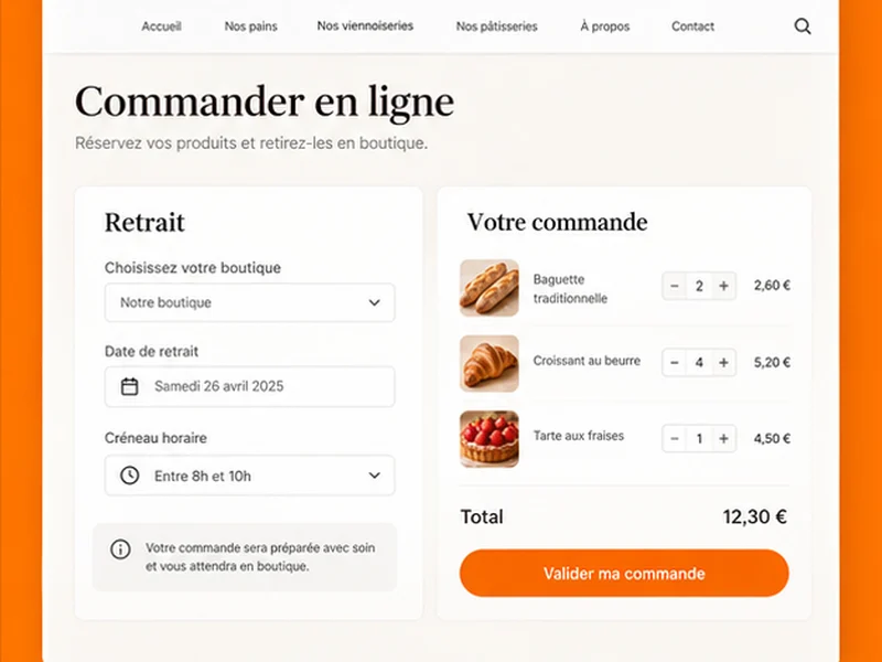 Exemple illustratif de site pour Boulangers : votre clientèle
