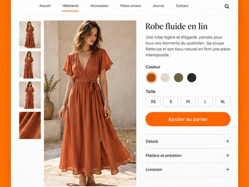 Exemple illustratif de site pour Boutique de prêt-à-porter : votre gestion