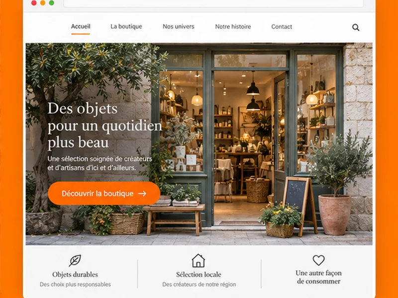 Exemple illustratif de site pour Commerce : votre boutique