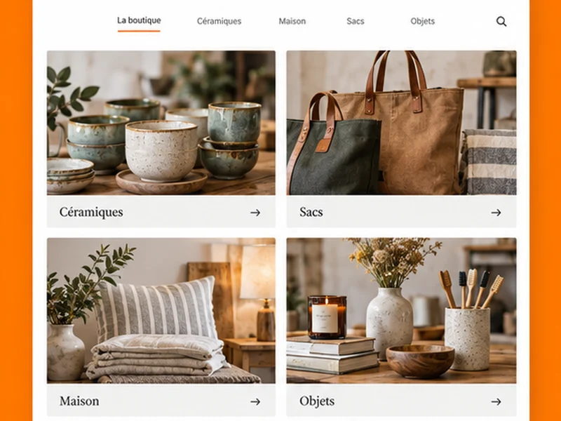 Exemple illustratif de site pour Commerce : vos produits