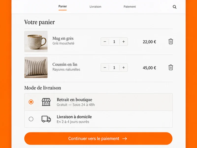 Exemple illustratif de site pour Commerce : votre quotidien
