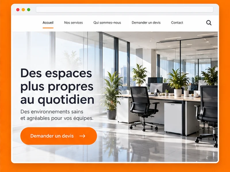 Exemple illustratif de site pour Nettoyage : vos prestations