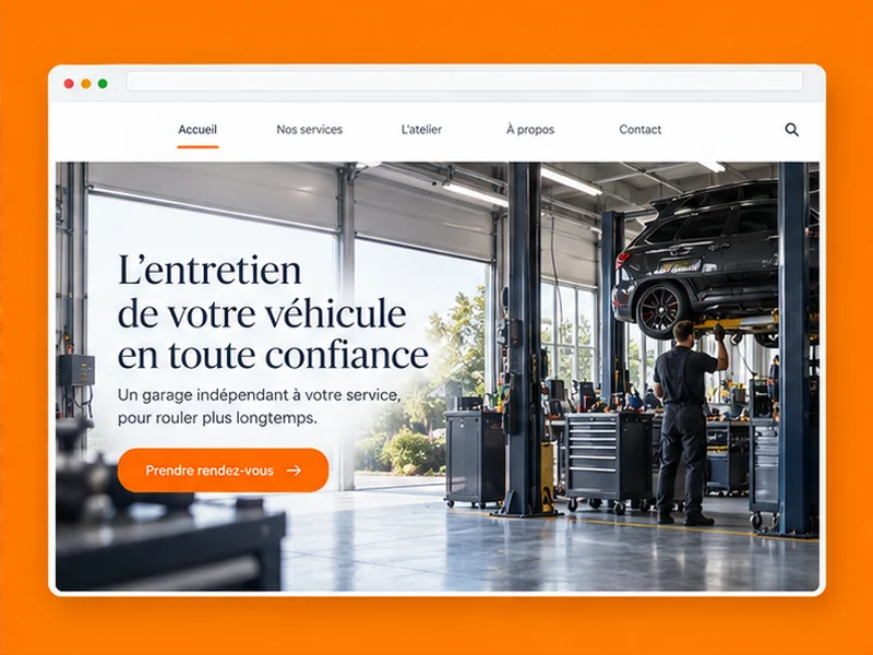 Exemple illustratif de site pour Garagistes : votre atelier