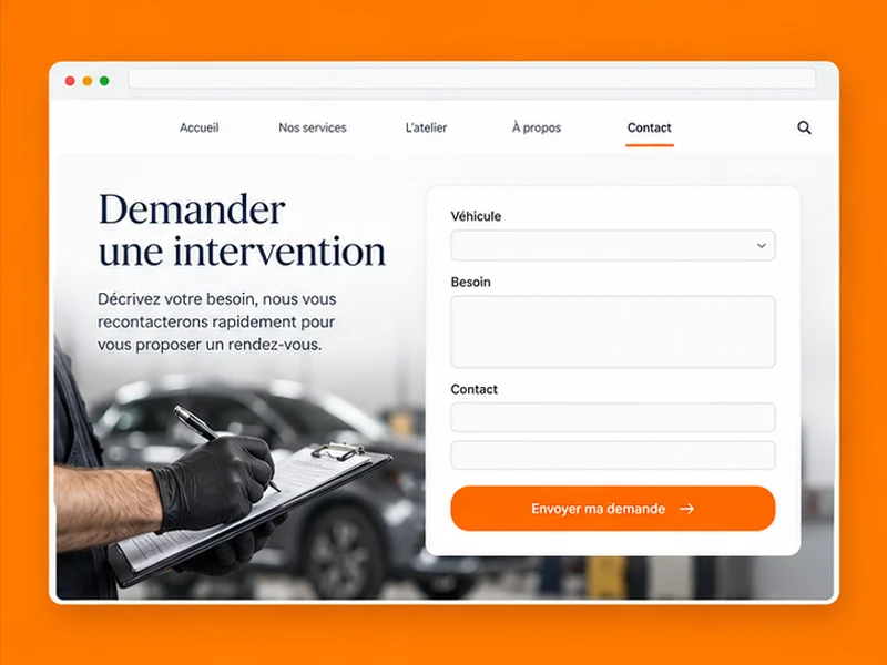 Exemple illustratif de site pour Garagistes : votre développement
