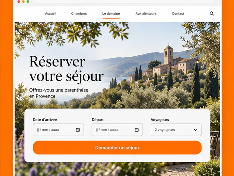 Exemple illustratif de site pour Hébergement : votre destination