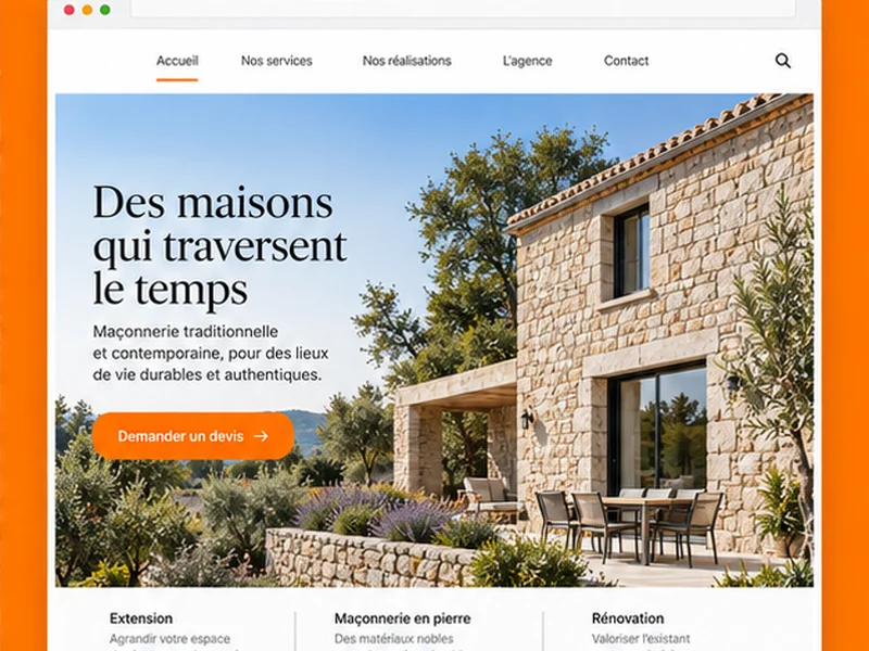 Exemple illustratif de site pour Maçons : vos ouvrages