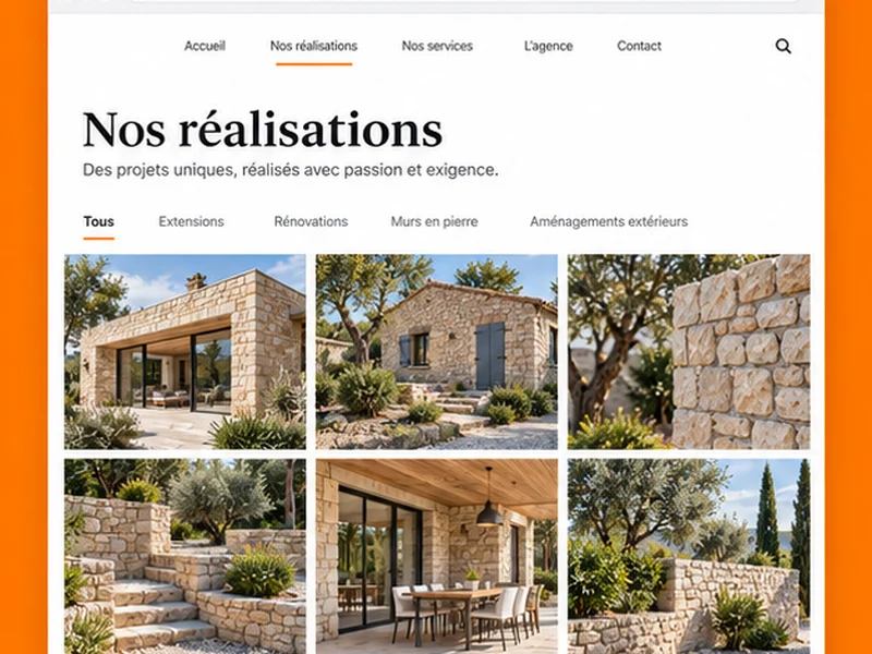 Exemple illustratif de site pour Maçons : vos travaux