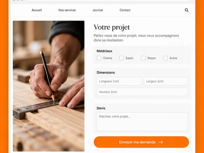 Exemple illustratif de site pour Menuisiers Charpentiers : vos projets