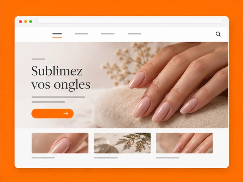 Exemple illustratif de site pour Onglerie : vos créations
