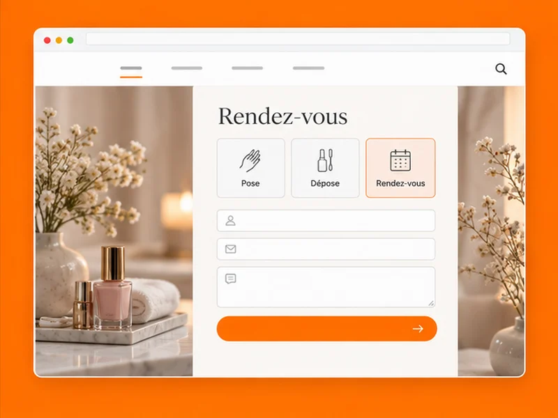 Exemple illustratif de site pour Onglerie : vos clientes