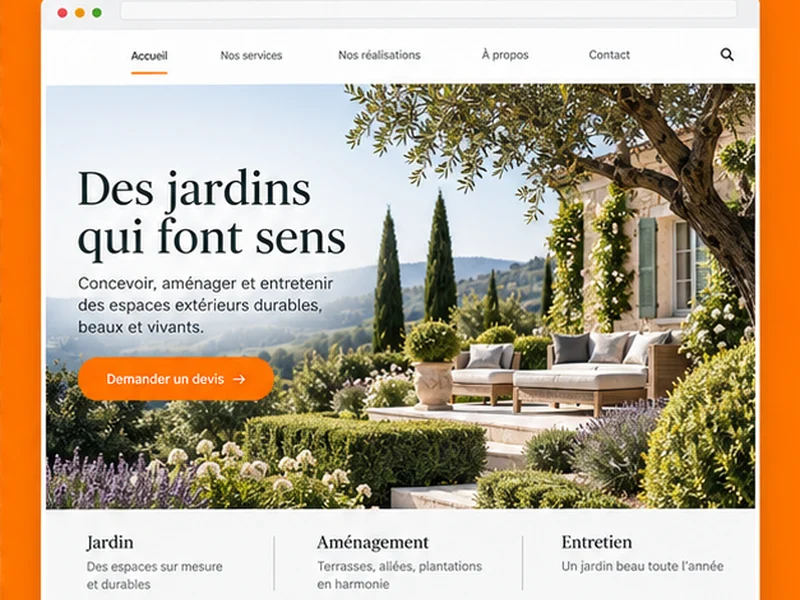 Exemple illustratif de site pour Jardiniers Paysagistes : vos jardins