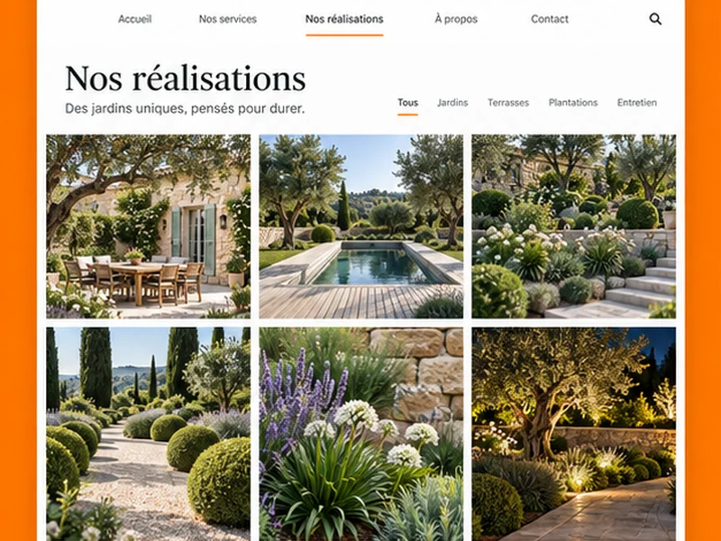 Exemple illustratif de site pour Jardiniers Paysagistes : vos services