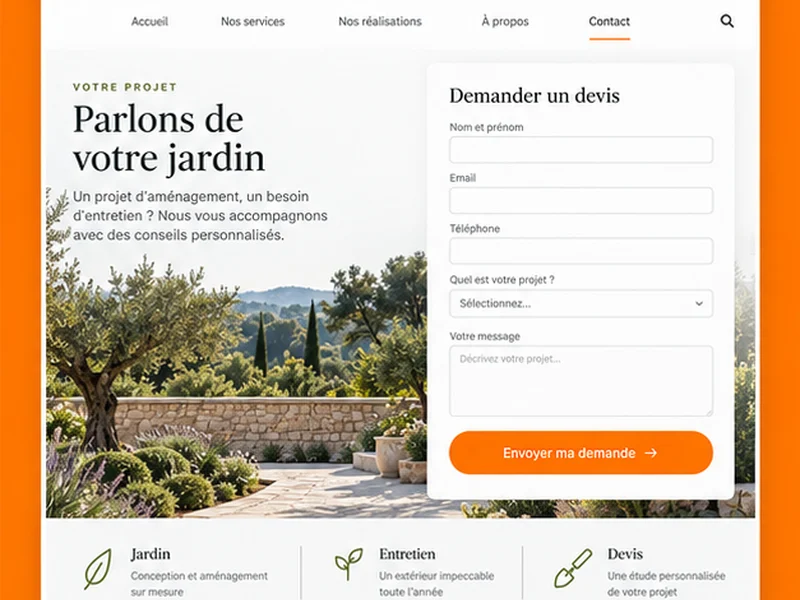 Exemple illustratif de site pour Jardiniers Paysagistes : vos projets