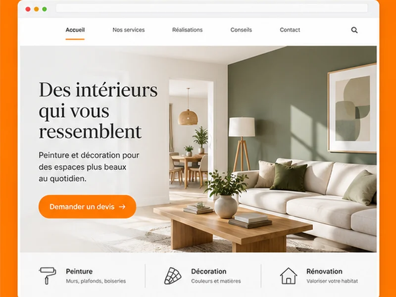 Exemple illustratif de site pour Peintres : vos finitions