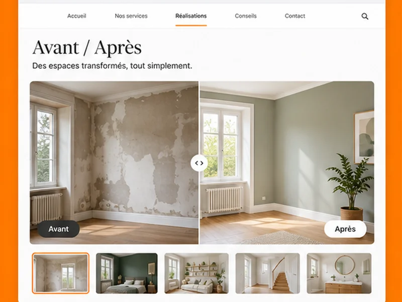 Exemple illustratif de site pour Peintres : vos prestations