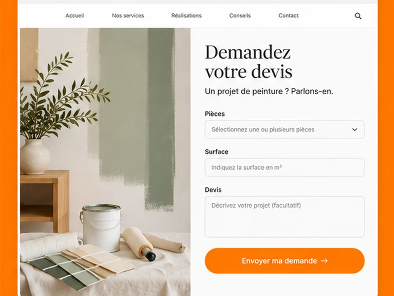Exemple illustratif de site pour Peintres : vos devis