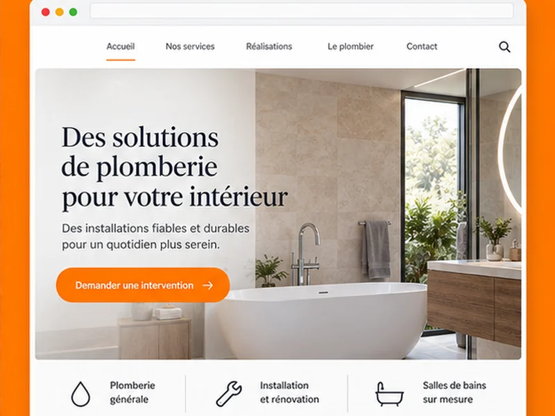 Exemple illustratif de site pour Plombiers : vos services