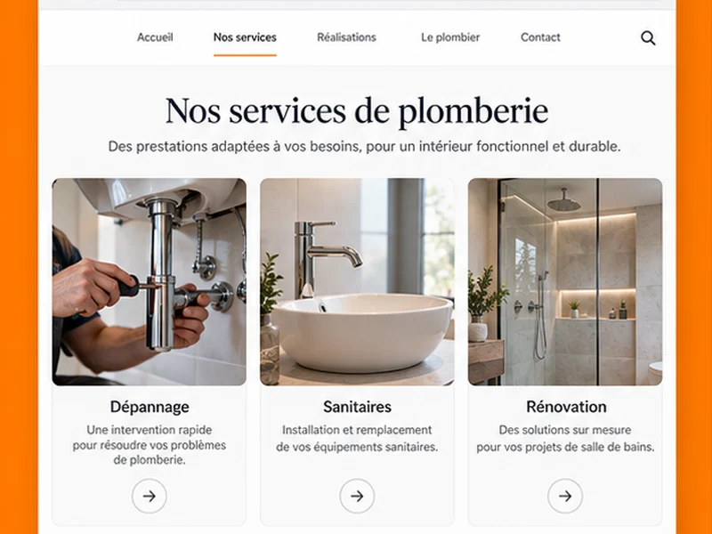 Exemple illustratif de site pour Plombiers : vos réalisations
