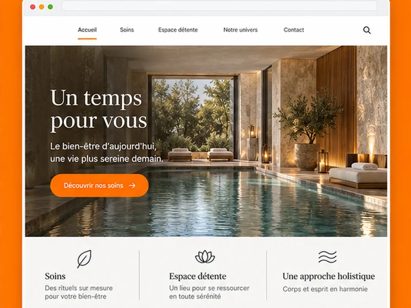 Exemple illustratif de site pour Spa : votre expérience