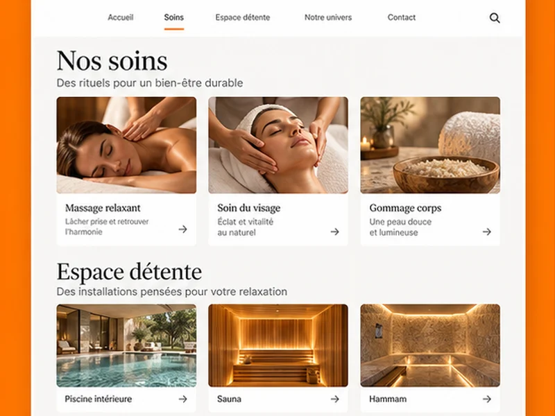 Exemple illustratif de site pour Spa : vos capacités