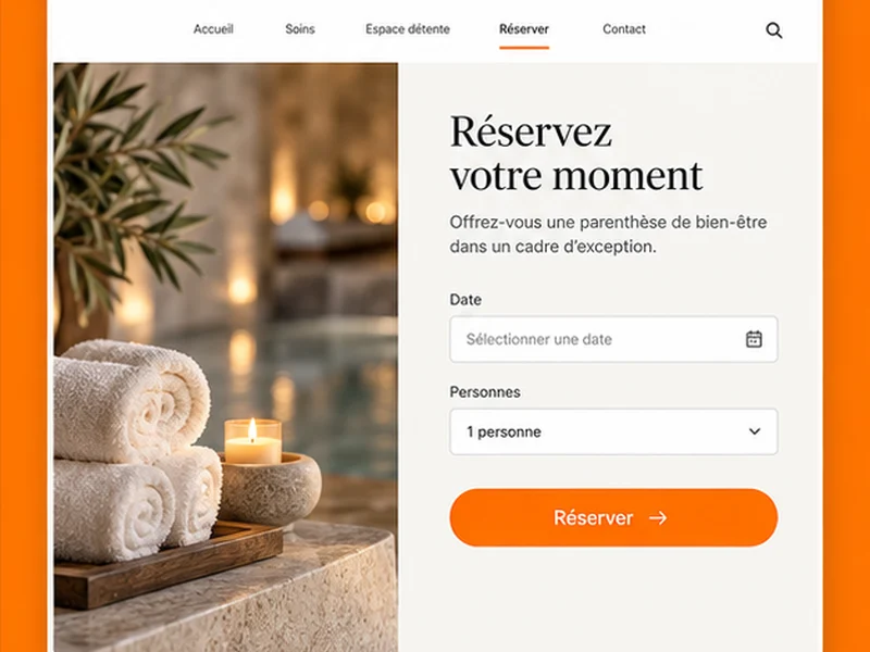 Exemple illustratif de site pour Spa : vos cadeaux