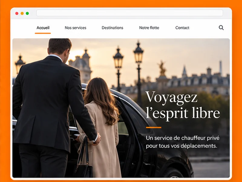 Exemple illustratif de site pour Taxi/VTC : vos trajets
