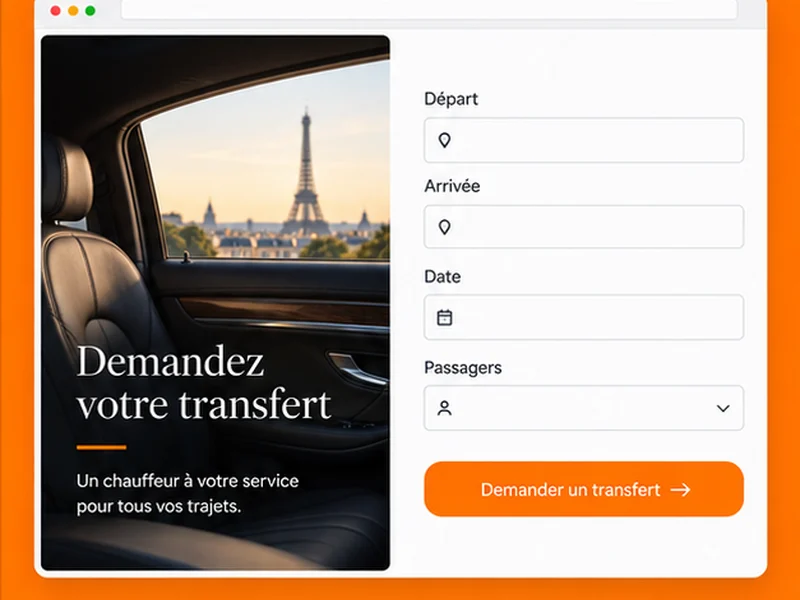 Exemple illustratif de site pour Taxi/VTC : vos contacts
