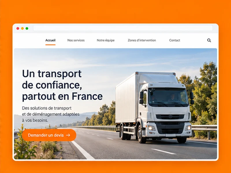 Exemple illustratif de site pour Transport : vos prestations