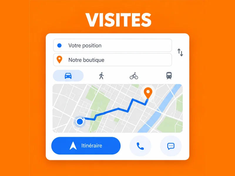 Illustration de fiche Google pour Commerce : faire venir