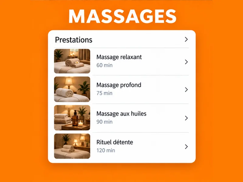 Illustration de fiche Google pour Salon de massage : vos prestations