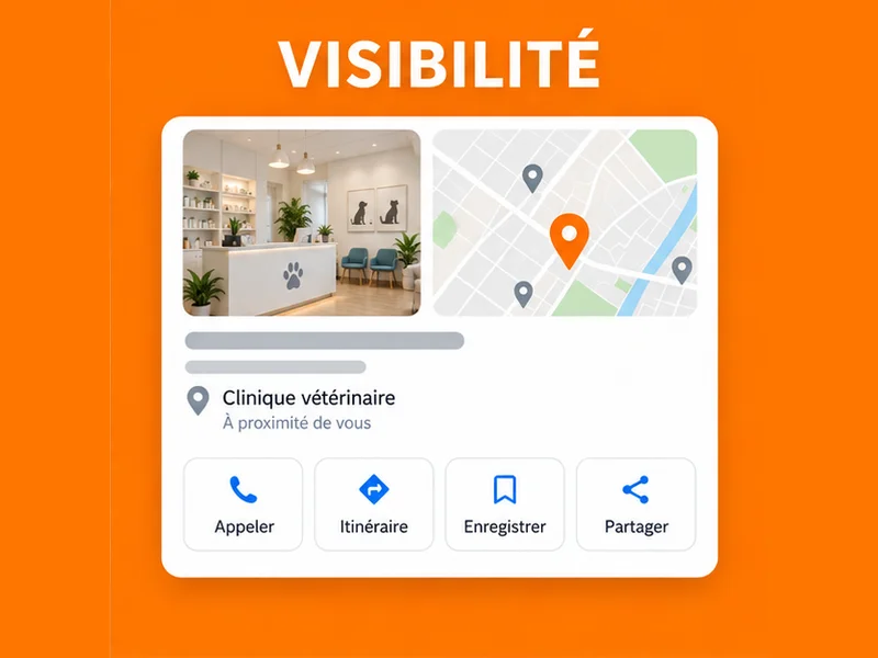 Illustration de fiche Google pour Vétérinaires : votre clinique
