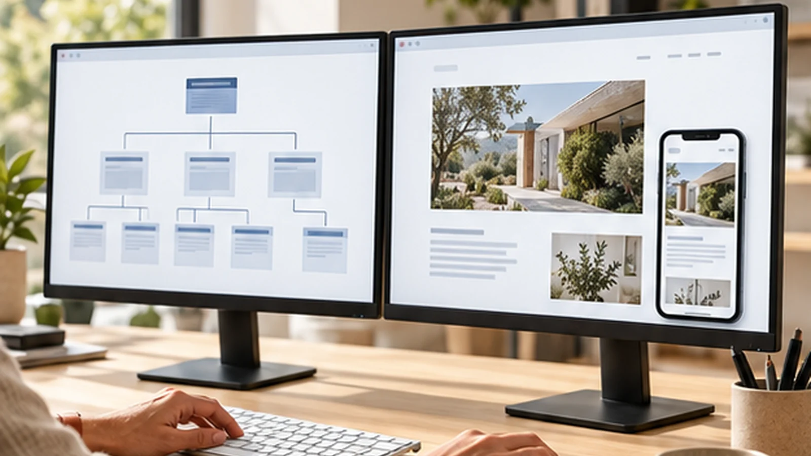 Illustration d’un poste de travail consacré à l’analyse technique d’un site