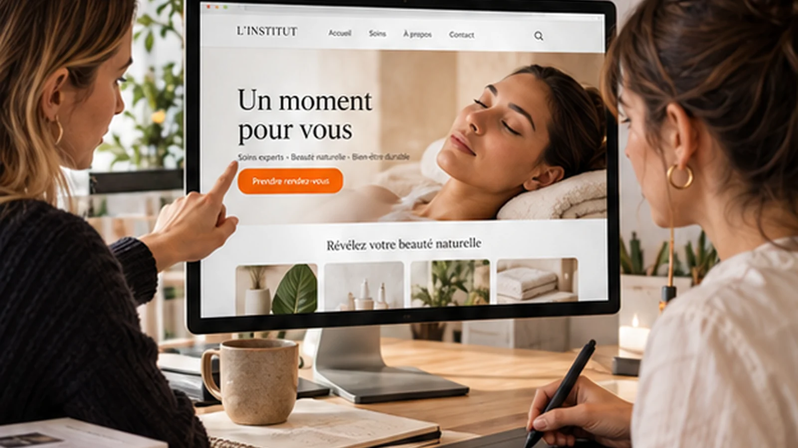 Travail de webdesign sur le parcours d’un site de services